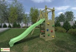 Aire De Jeux Funny 3 : Toboggan + Balançoire + Bac à Sable + Escalade -Solid || Axi || EXIT TOYS Soldes Boutique aire jeux bois autoclave funny3 fungoo toboggan balancoire 2