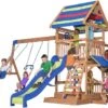 Aire De Jeux En Bois Avec Portique, Toboggan Et Escalade Northbrook -Solid || Axi || EXIT TOYS Soldes Boutique aire jeux bois cedre cabane tobogan escalade balancoires