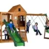 Aire De Jeux En Bois Avec Portique, Toboggan Et Escalade Hill Crest -Solid || Axi || EXIT TOYS Soldes Boutique aire jeux bois cedre portique toboggan escalade hill crest 1