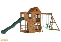 Aire De Jeux En Bois Avec Portique, Toboggan Et Escalade Hill Crest -Solid || Axi || EXIT TOYS Soldes Boutique aire jeux bois cedre portique toboggan escalade hill crest 2
