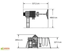 Aire De Jeux En Bois Avec Portique, Toboggan Et Escalade Hill Crest -Solid || Axi || EXIT TOYS Soldes Boutique aire jeux bois cedre portique toboggan escalade hill crest 3