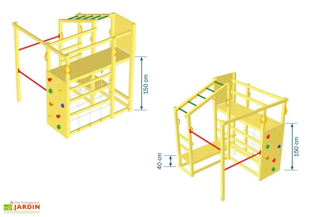 Aire De Jeux En Bois D’Épicéa Traité Crossfit 4 Aire De Jeux En Bois D’Épicéa Traité Crossfit – Image 2
