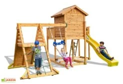 Aire De Jeux MySide Spider : Cabane + Toboggan + Portique + Escalade -Solid || Axi || EXIT TOYS Soldes Boutique aire jeux bois fungoo myside spider cabane toboggan escalade 7