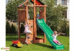 Aire De Jeux Paradise : Toboggan + Escalade + Corde + Echelle -Solid || Axi || EXIT TOYS Soldes Boutique aire jeux bois fungoo paradise toboggan cabane bac sable 3