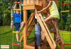 Aire De Jeux Paradise : Toboggan + Escalade + Corde + Echelle -Solid || Axi || EXIT TOYS Soldes Boutique aire jeux bois fungoo paradise toboggan cabane bac sable 7