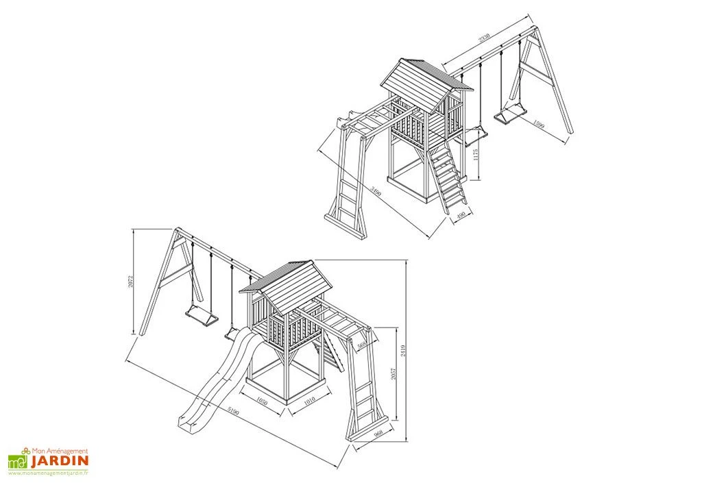 Axi Aire De Jeux En Bois De Hemlock Portique Balançoire Double Beach Tower 5 Axi Aire De Jeux En Bois De Hemlock Portique Balançoire Double Beach Tower – Image 3