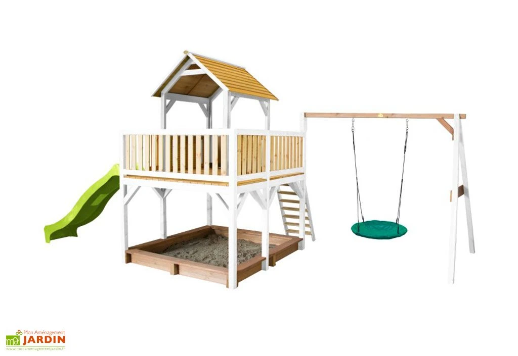 Axi Aire De Jeux En Bois De Hemlock Portique Balançoire Et Toboggan Atka 4 Axi Aire De Jeux En Bois De Hemlock Portique Balançoire Et Toboggan Atka – Image 2