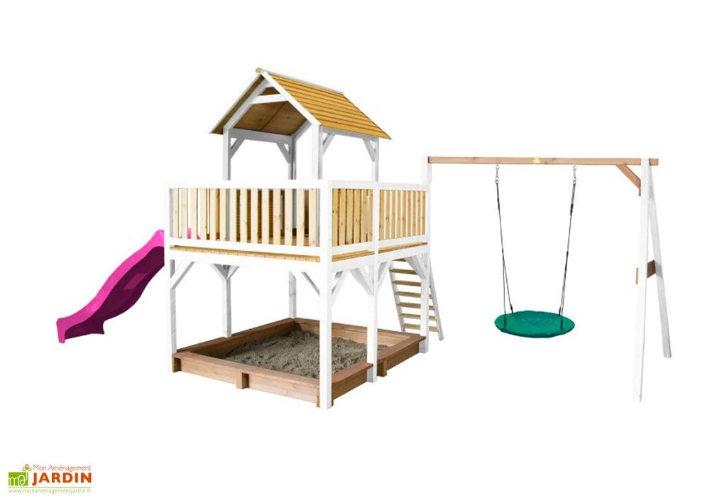 Axi Aire De Jeux En Bois De Hemlock Portique Balançoire Et Toboggan Atka 7 Axi Aire De Jeux En Bois De Hemlock Portique Balançoire Et Toboggan Atka – Image 5