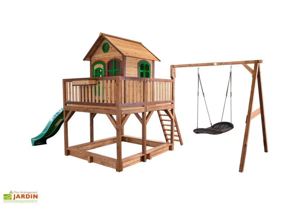 Axi Aire De Jeux En Bois De Hemlock Portique Balançoire Et Toboggan Liam 3 Axi Aire De Jeux En Bois De Hemlock Portique Balançoire Et Toboggan Liam