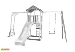 Axi Aire De Jeux En Bois De Hemlock Toboggan, Balançoire Et Barres De Singe