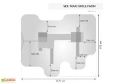 Aire De Jeux En Bois De Pin Traité Portique + 2 Toboggans Smile Farm -Solid || Axi || EXIT TOYS Soldes Boutique aire jeux bois pin traite portique 2toboggans smile farm 1