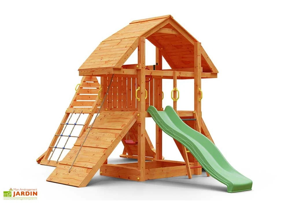 Aire De Jeux En Bois De Pin Traité Fungoo Buffalo Spider 5 Aire De Jeux En Bois De Pin Traité Fungoo Buffalo Spider – Image 3