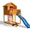 Aire De Jeux Cabane En Bois De Pin Traité Avec Toboggan MyHouse -Solid || Axi || EXIT TOYS Soldes Boutique aire jeux cabane bois pin traite toboggan myhouse