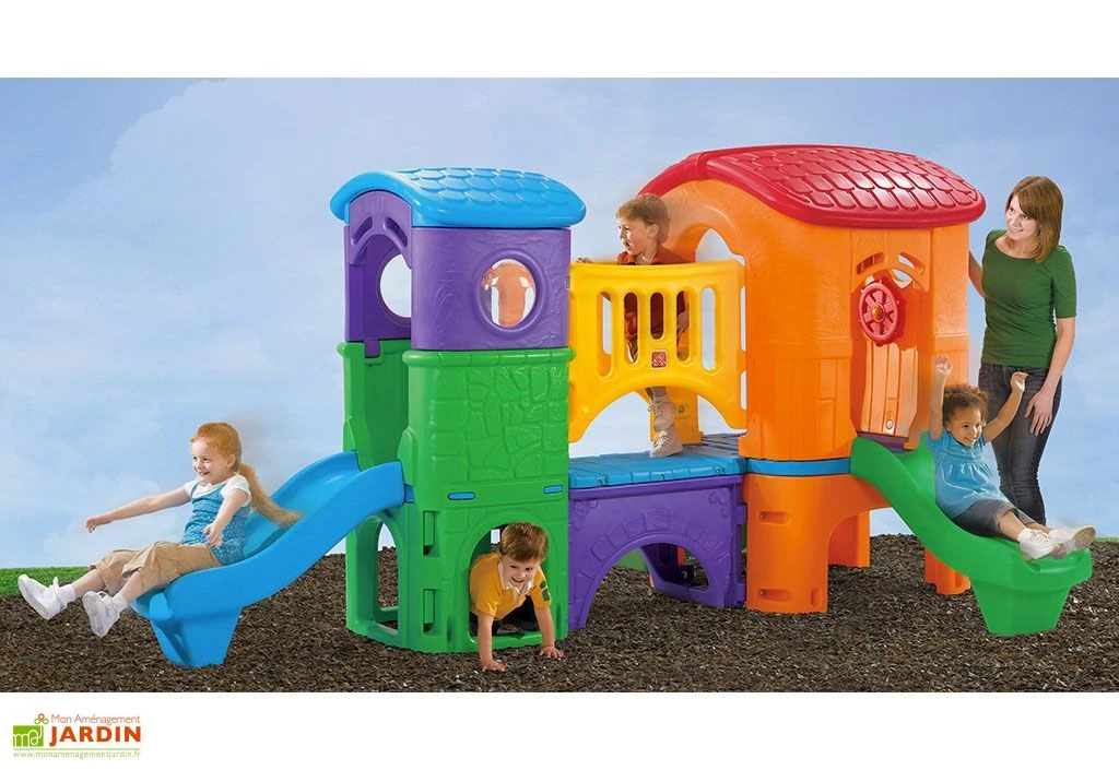 Step2 Aire De Jeux Pour Enfants Clubhouse - Cabanes Avec Toboggans 6 Step2 Aire De Jeux Pour Enfants Clubhouse - Cabanes Avec Toboggans – Image 4