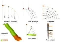 Aire De Jeux EVO-Foly Avec 6 Agrès -Solid || Axi || EXIT TOYS Soldes Boutique aire jeux evolutive evo foly agres