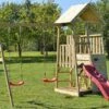 Aire De Jeux En Bois Non Traité Avec Portique Double Et Toboggan - 9,8 M² -Solid || Axi || EXIT TOYS Soldes Boutique aire jeux exterieur wendi toys flamingo