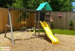 Aire De Jeux Kidkraft Bois De Cèdre Newport : Balançoires Toboggan -Solid || Axi || EXIT TOYS Soldes Boutique aire jeux kidkraft bois cedre balancoires toboggan newport