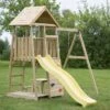 Aire De Jeux En Bois Brut Portique Balançoire Et Toboggan – 7,5 M² -Solid || Axi || EXIT TOYS Soldes Boutique aire jeux portique balancoire toboggan