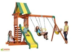 Portique En Bois Avec Balançoire Et Toboggan Sunnydale
