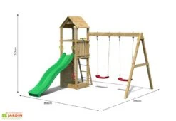 Aire De Jeux Avec Portique En Bois De Pin Traité 2 Balançoires Flappi -Solid || Axi || EXIT TOYS Soldes Boutique aire jeux portique bois pin traite 2balancoires flappi 2