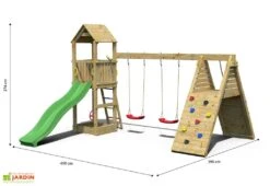 Aire De Jeux Avec Portique En Bois De Pin Traité Fungoo Fleppi -Solid || Axi || EXIT TOYS Soldes Boutique aire jeux portique bois pin traite fungoo fleppi 3