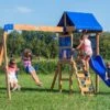 Aire De Jeux Avec Balançoires Et Toboggan En Bois De Cèdre - Aurora -Solid || Axi || EXIT TOYS Soldes Boutique aire jeux portique toboggan aurora