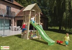 Aire De Jeux Belvédère En Bois Autoclave Avec Toboggan