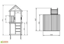 Aire De Jeux Kiosk En Bois Autoclave Avec Toboggan Et Portique -Solid || Axi || EXIT TOYS Soldes Boutique aire jeux tour enfants bois autoclave toboggan portique kiosk 1