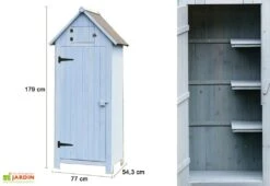 Armoire De Jardin En Bois FSC 10 Mm Bleu 179 Cm -Solid || Axi || EXIT TOYS Soldes Boutique armoire jardin bois cabane etageres 10mm 180cm 3