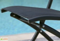 Chaise De Jardin Textilène Pliante Noire -Solid || Axi || EXIT TOYS Soldes Boutique assise chaise jardin textilene