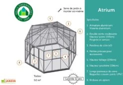 Serre De Jardin En Aluminium, Verre Et Polycarbonate Halls Atrium 9 M² -Solid || Axi || EXIT TOYS Soldes Boutique avantages serre jardin aluminium verre polycarbonate atrium halls 1