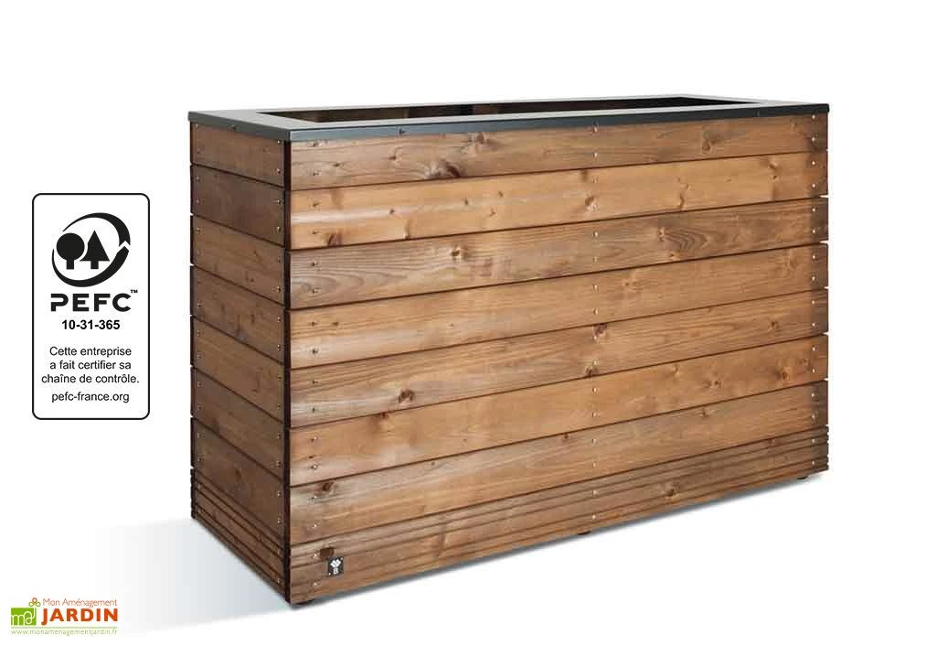 Bac à Fleurs En Bois Selekt (120x45x76) 4 Bac à Fleurs En Bois Selekt (120x45x76) – Image 2