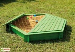 Bac A Sable Bois Hexagonal + Couvercle