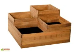 Carré Potager En Bois Autoclave à étages 4 Compartiments - 90 X 90 X 46 Cm -Solid || Axi || EXIT TOYS Soldes Boutique bac potager bois ekju