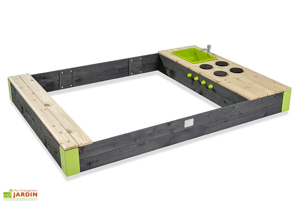 EXIT TOYS Bac à Sable Avec Cuisine En Bois De Cèdre Aksent 140 X 200 Cm 3 EXIT TOYS Bac à Sable Avec Cuisine En Bois De Cèdre Aksent 140 X 200 Cm