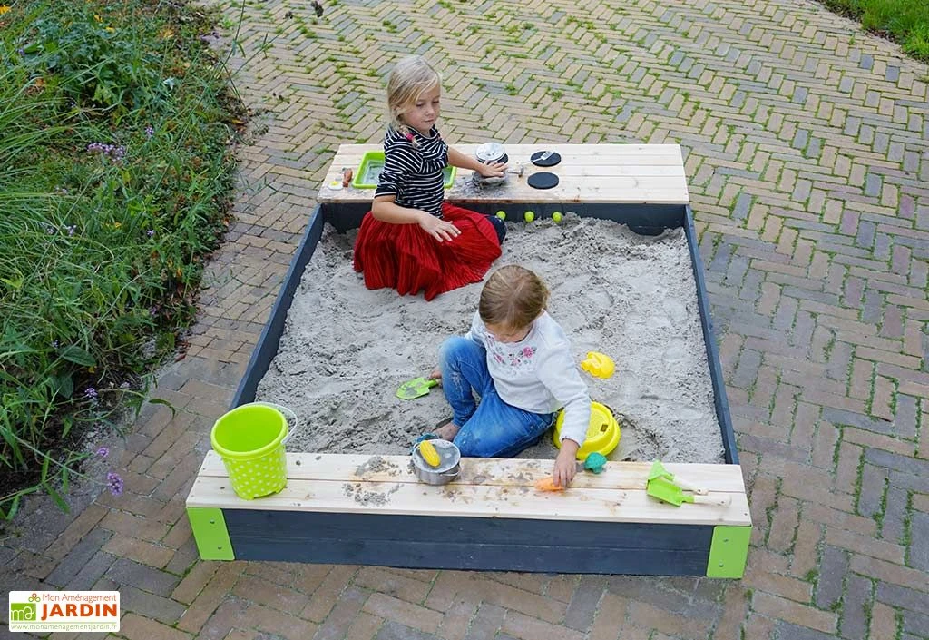 EXIT TOYS Bac à Sable Avec Cuisine En Bois De Cèdre Aksent 140 X 200 Cm 4 EXIT TOYS Bac à Sable Avec Cuisine En Bois De Cèdre Aksent 140 X 200 Cm – Image 2