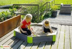 EXIT TOYS Bac à Sable Hexagonal En Bois De Cèdre Aksent (2 Tailles)