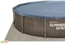 Summer Waves Piscine Hors-sol Tubulaire Ronde Effet Tressé – ø 4,57 M -Solid || Axi || EXIT TOYS Soldes Boutique bach tapis sol piscine tubulaire rattan