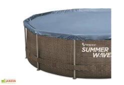 Summer Waves Piscine Hors-sol Tubulaire Ronde ∅366 X 91 Cm – PVC Aspect Tressé -Solid || Axi || EXIT TOYS Soldes Boutique bache protection debris pisine hors sol summerwaves