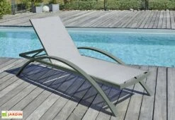 Bain De Soleil En Aluminium Avec Assise En Textilène - Barcelona (Lot De 2)