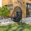 Balancelle De Jardin En Acier Et Résine Tressée Samoa Anthracite -Solid || Axi || EXIT TOYS Soldes Boutique balancelle jardin aluminium resine tressee samoa anthracite