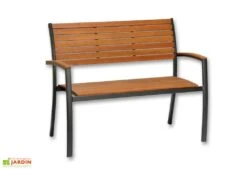 Banc De Jardin En Bois D’Eucalyptus Et Aluminium Flamingo 59 X 114 Cm