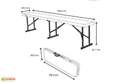 Lifetime Banc Pliable En Acier Et PEHD 182 X 29 Cm -Solid || Axi || EXIT TOYS Soldes Boutique banc pliable acier pehd lifetime