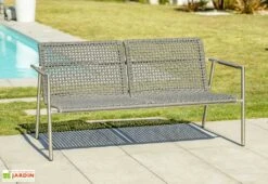 Salon De Jardin 4 Places En Inox Et Corde Tressée Concarneau -Solid || Axi || EXIT TOYS Soldes Boutique banc salon jardin 4places inox corde tressee concarneau