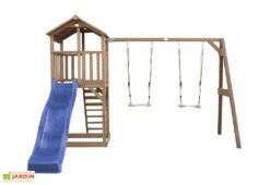 Axi Aire De Jeux En Bois : Toboggan Et Portique 2 Balançoires Beach Tower