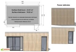 Bungalow Design Studio Avec Baie D'angle + Porte (635x375) -Solid || Axi || EXIT TOYS Soldes Boutique bungalow design studio avec baie et porte fenetre 635x375 plan