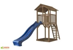 Axi Aire De Jeux En Bois De Hemlock Avec Toboggan Beach Tower -Solid || Axi || EXIT TOYS Soldes Boutique cabane beach tower marron bleu
