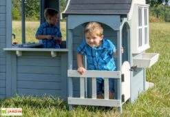 Cabane En Bois Maison D’Enfants De Jardin Equipée Spring Cottage -Solid || Axi || EXIT TOYS Soldes Boutique cabane bois maison enfant jardin cedre tropical spring cottage equipee 1 1