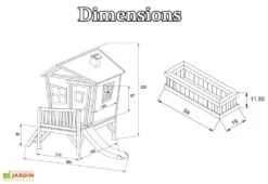 Axi Maison Enfant Bois Iris + Accessoires Offerts -Solid || Axi || EXIT TOYS Soldes Boutique cabane enfant bois iris bac fleur boite lettres offerts