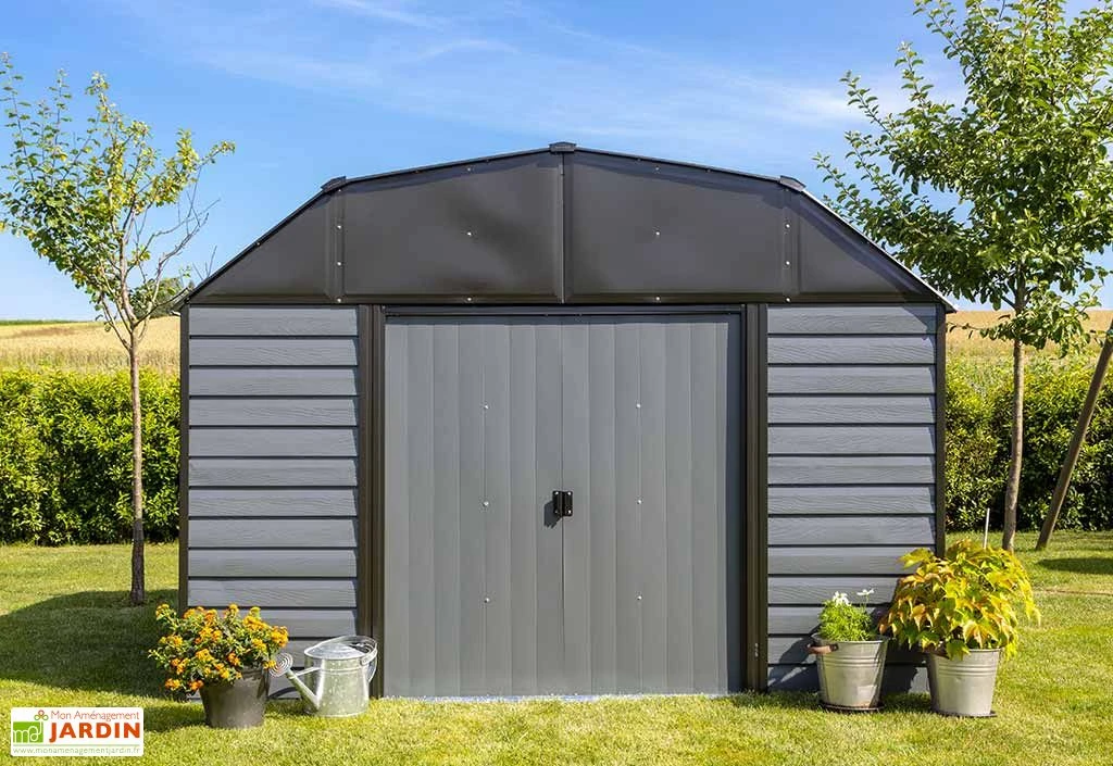 Abri De Jardin En Acier Galvanisé Gris Anthracite 8 M² 4 Abri De Jardin En Acier Galvanisé Gris Anthracite 8 M² – Image 2